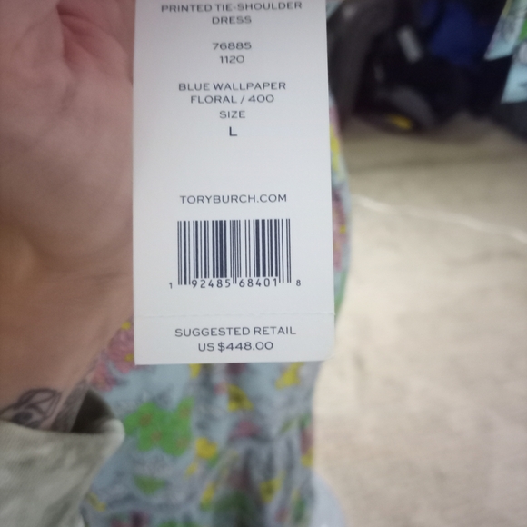 Tory Burch Pink and Green Pleated Strapless Sundress - Picture 2 of 3